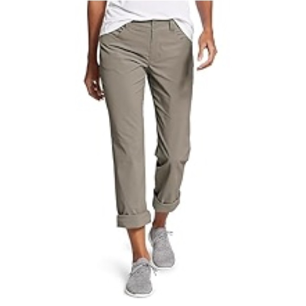 Women's Eddie Bauer Sightscape Horizon Convertible Pant in Stone Size 4P NWT